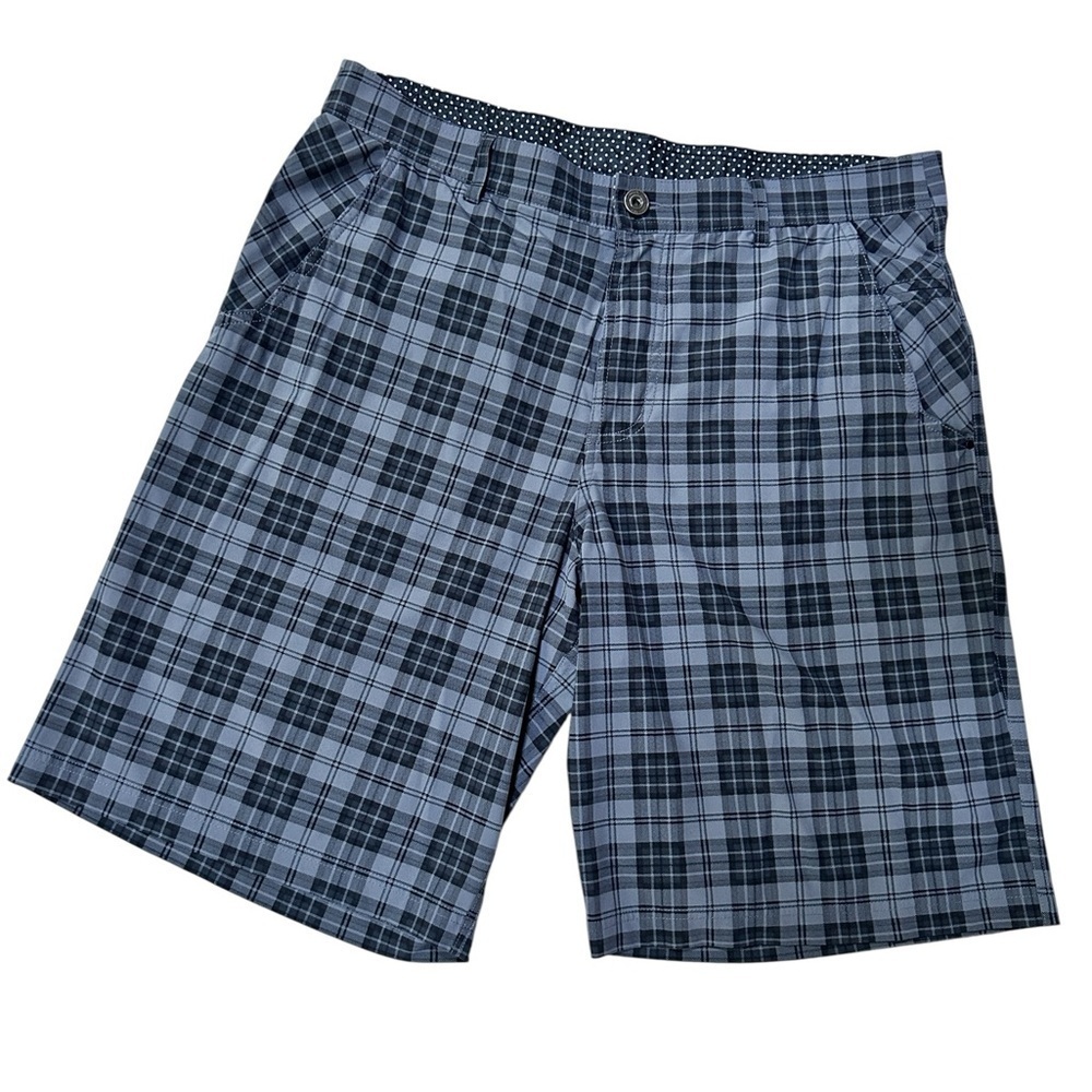 Lululemon | Men's Kahuna Plaid Shorts - Black and Gray M7350S, Size 38